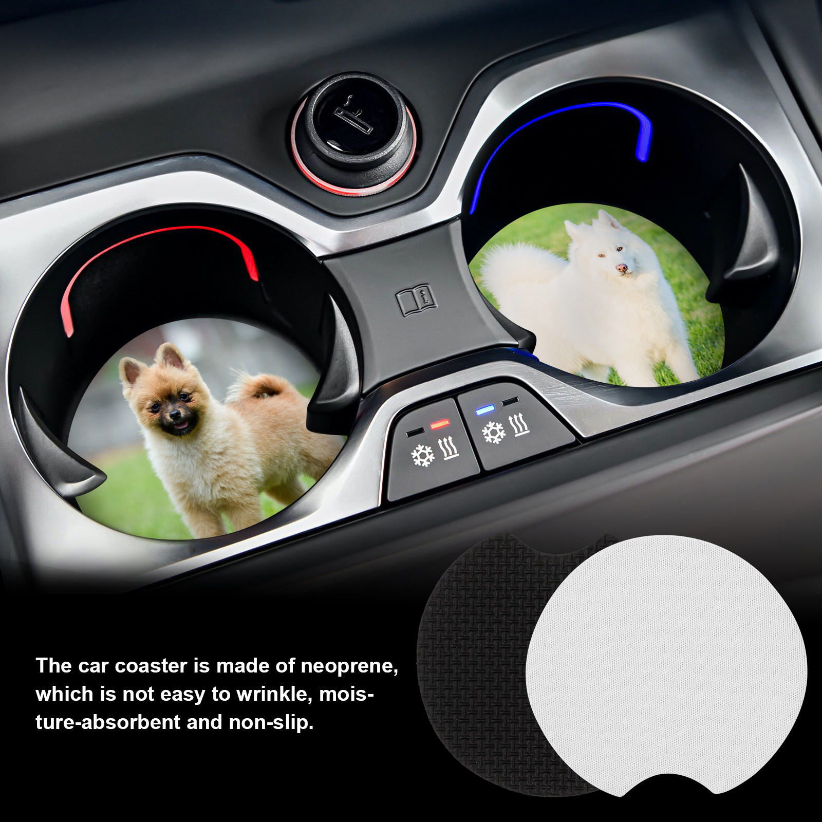 Coaster Sublimation Blank - 36Pcs Alas Cangkir Mobil Sublimasi Bulat
