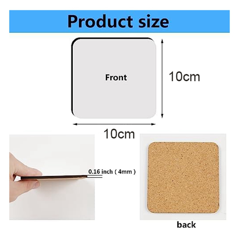 12 Pcs Alas Gelas Sublimasi Pe - Coaster Sublimation Blank ulasan dan harga